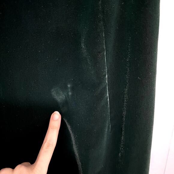 Vintage 80s Cachet by Bari Protas Green Velvet Evening Midi Dress 7/8 - Picture 2 of 8